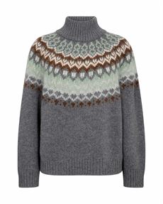 MOS MOSH STRIK, MMDAYA FJORD HIGHNECK KNIT, THUNDERSTORM